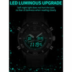 SANDA 3106 Dual Digital Display Men Outdoor Sports Luminous Shockproof Electronic Watch