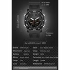 SANDA 3106 Dual Digital Display Men Outdoor Sports Luminous Shockproof Electronic Watch
