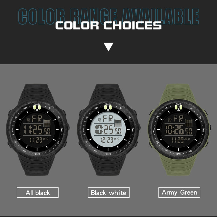 SANDA 6071 Three-split Screen LED Digital Display Luminous Stopwatch Timing Multifunctional Men Sports Electronic Watch