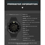 SANDA 6071 Three-split Screen LED Digital Display Luminous Stopwatch Timing Multifunctional Men Sports Electronic Watch