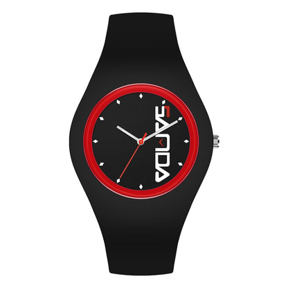 SANDA 6076 Simple Scale Round Dial Ladies Silicone Strap Quartz Watch