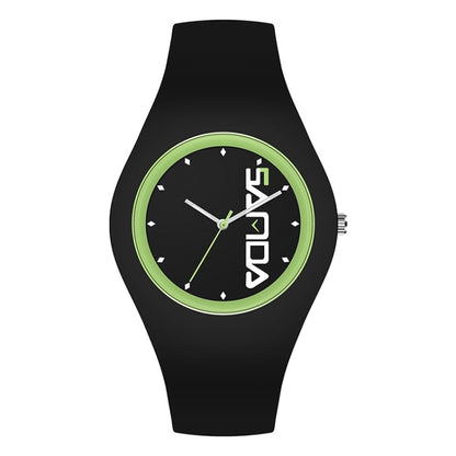 SANDA 6076 Simple Scale Round Dial Ladies Silicone Strap Quartz Watch