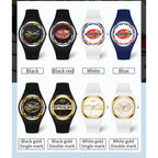 SANDA 6077 Simple Icon Round Dial Ladies Silicone Strap Quartz Watch