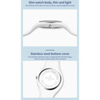 SANDA 6077 Simple Icon Round Dial Ladies Silicone Strap Quartz Watch