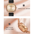 SANDA P1098 Simple Bar Scale Oval Dial Quartz Watch for Women
