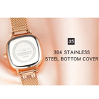 SANDA P1098 Simple Bar Scale Oval Dial Quartz Watch for Women