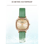 SANDA P1098 Simple Bar Scale Oval Dial Quartz Watch for Women