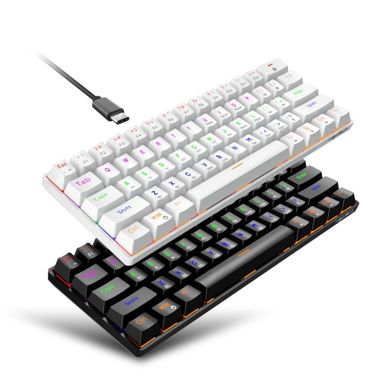 HXSJ L800 61 Keys Bluetooth 5.0 / 2.4G Wireless / Type-C Wired Three Modes Blue Shaft Mechanical Keyboard