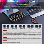 HXSJ L800 61 Keys Bluetooth 5.0 / 2.4G Wireless / Type-C Wired Three Modes Blue Shaft Mechanical Keyboard
