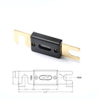 5 PCS 150A Gold-plated Large Forkbolt Car ANL Fuse, 150A