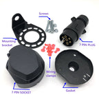 7 Pins 12N Electrics Converter Trailer Caravan Plug and Socket Adapter Connector, A0364