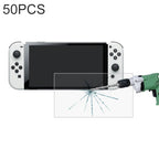 50 PCS 0.26mm 9H 2.5D Tempered Glass Film, For Nintendo Switch OLED (50 PCS)