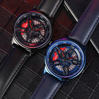 SANDA 1062 360 Degree Hollow Spinning Dial Leather Strap Quartz Watch for Men, 1062 Leather Strap