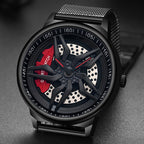 SANDA 1062 360 Degree Hollow Spinning Dial Mesh Strap Quartz Watch for Men, 1062 Mesh Strap