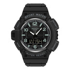 SANDA 3101 Dual Time Dispay Dial Luminous Timer Alarm Clock Electronic Watch for Men