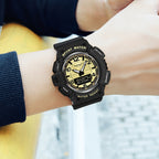 SANDA 3101 Dual Time Dispay Dial Luminous Timer Alarm Clock Electronic Watch for Men
