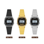 SANDA 6053 Square LED Digital Display Dial Running Seconds Alarm Clock Electronic Watch for Women