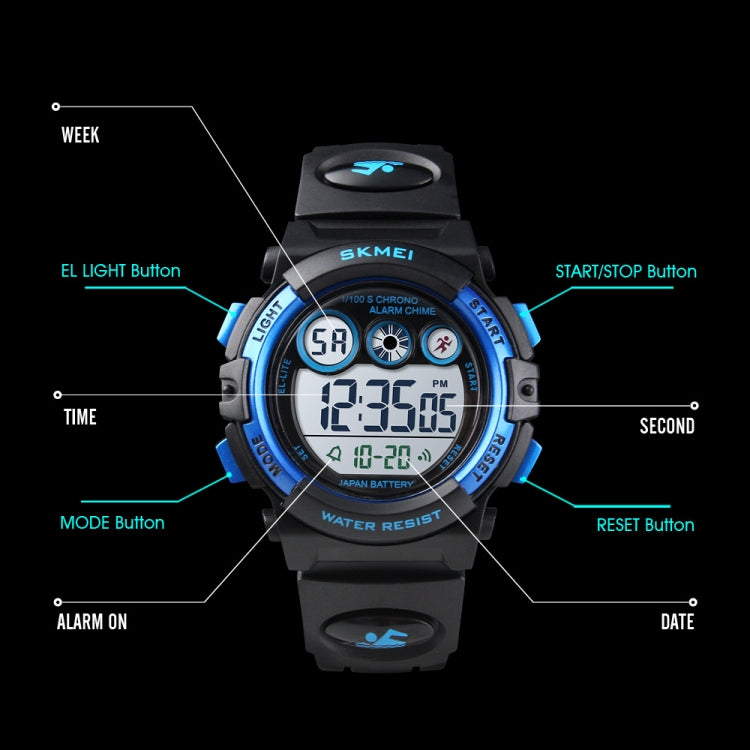 SKMEI 1451 LED Digital Stopwatch Chronograph Luminous Children Sports Electronic Watch, 1451(Transparent Pink Blue), 1451(Transparent Pink), 1451(Transparent Purple), 1451(Transparent Sky Blue), 1451(Transparent Rose Red), 1451(White Shell Blue Circle)...
