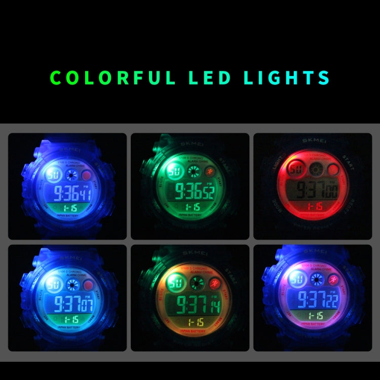 SKMEI 1451 LED Digital Stopwatch Chronograph Luminous Children Sports Electronic Watch, 1451(Transparent Pink Blue), 1451(Transparent Pink), 1451(Transparent Purple), 1451(Transparent Sky Blue), 1451(Transparent Rose Red), 1451(White Shell Blue Circle)...