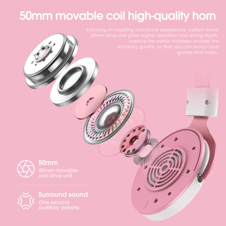 ONIKUMA X10 Car Ear LED Light Adjustable Gaming Headset with Microphone
