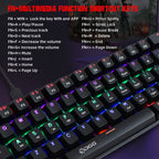 HXSJ V900 61 Keys Cool Lighting Effect Mechanical Wired Keyboard, Black Red, Black White, Black, White
