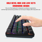 HXSJ V900 61 Keys Cool Lighting Effect Mechanical Wired Keyboard, Black Red, Black White, Black, White