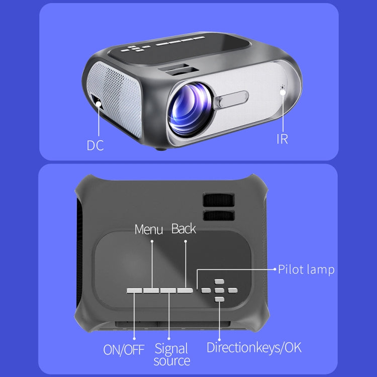 T7 1920x1080P 200 ANSI Portable Home Theater LED HD Digital Projector,, Basic Version,US Plug, Same Screen Version,US Plug