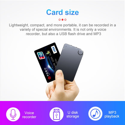 K2 Portable Ultra-thin Card Voice Recorder, 4GB, 8GB, 16GB, 32GB