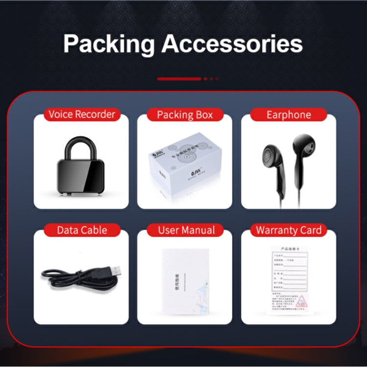 Q11 Intelligent HD Noise Reduction Lock Voice Recorder, 4GB, 8GB, 16GB, 32GB