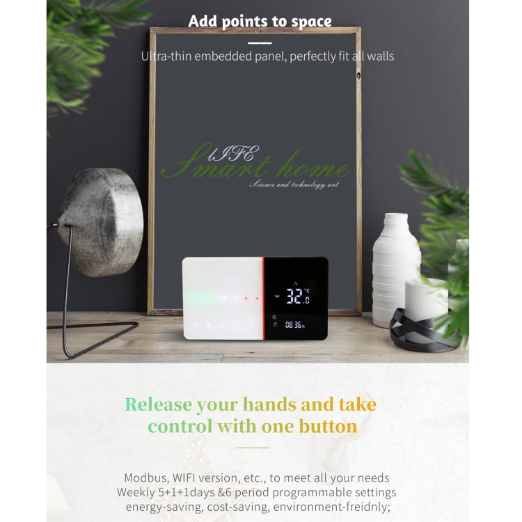 BHT-005-GA 220V AC 3A Smart Home Heating Thermostat for EU Box, Control Water Heating with Only Internal Sensor, BHT-005-GA