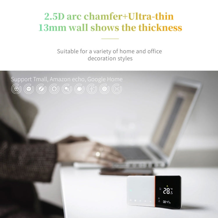 BHT-005-GALW 220V AC 3A Smart Home Heating Thermostat for EU Box, Control Water Heating with Only Internal Sensor & WIFI Connection, BHT-005-GALW