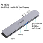 amalink 9177D Dual Type-C / USB-C to SD/TF Card Reader, 9177D