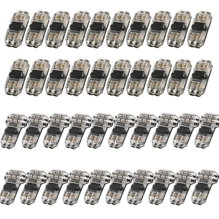 A6538 40 in 1 Car T-type + H-typeTransparent Stripping-free Terminal Block, 40 in 1