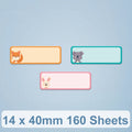 Thermal Printing Label Paper For NiiMbot D101 / D11, 14 x 40mm 160 Sheets Animals, 14 x 40mm 160 Sheets Cute Animals, 14 x 40mm 160 Sheets Cute Baby, 14 x 40mm 160 Sheets Arrow Direction