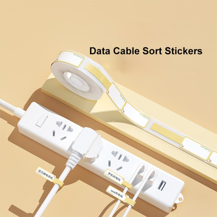Thermal Label Data Cable Sort Stickers For NiiMbot D101 / D11, 12.5 x 99mm 70 Sheets Lucky You, 12.5 x 99mm 70 Sheets Mint Green, 12.5 x 99mm 70 Sheets Cyan Cloud