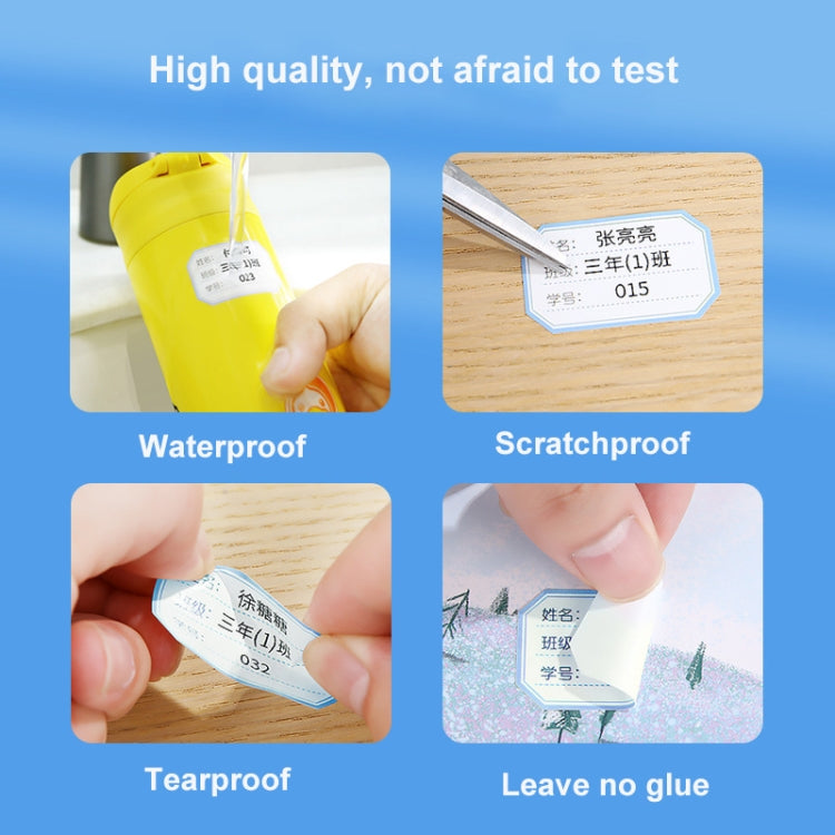 Thermal Label Data Cable Sort Stickers For NiiMbot D101 / D11, 12.5 x 99mm 70 Sheets Lucky You, 12.5 x 99mm 70 Sheets Mint Green, 12.5 x 99mm 70 Sheets Cyan Cloud
