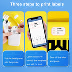 Thermal Printing Label Paper Stickers For NiiMbot D101 / D11, 25 x 50mm 130 Sheets Pink, 25 x 50mm 130 Sheets Mint Green, 25 x 50mm 130 Sheets Lemon Yellow