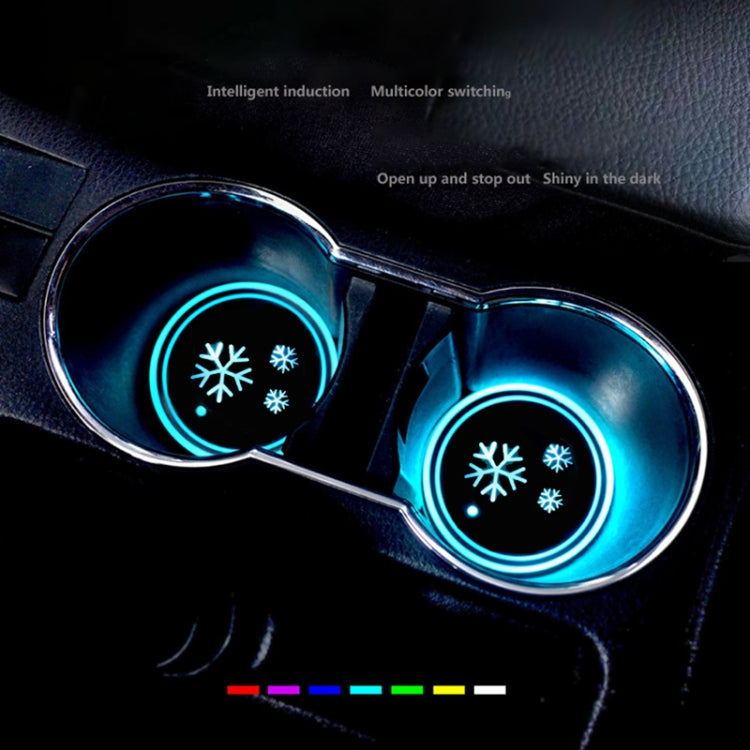 Car AcrylicColorful USB Charger Water Cup Groove LED Atmosphere Light, Bell, Santa Claus, Christmas Deer, Christmas Hat, Christmas Tree, Christmas, Glove, Socks, Snowflake, English Deer, English Christmas, English Tree