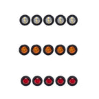 15 in 1 Red + Amber + White Light Truck Trailer LED Round Side Marker Lamp, A5015