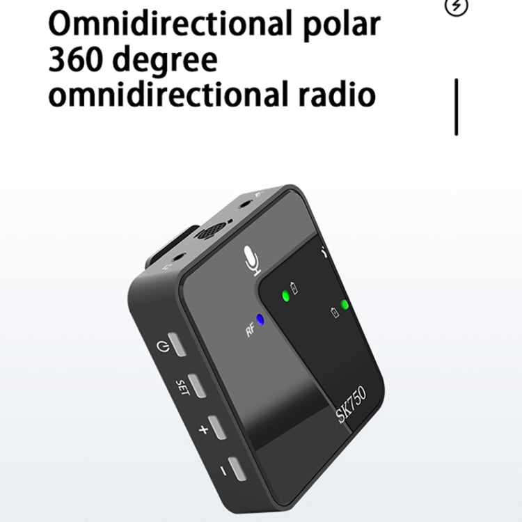 SK750 Type-C Charging One for One Wireless Lavalier Mini Microphone, One for One
