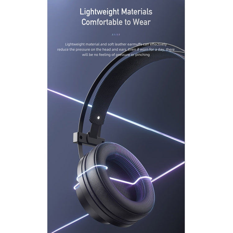 awei GM-2 USB + 3.5mm Ambient Light Gaming Wired Headset with Microphone, GM-2