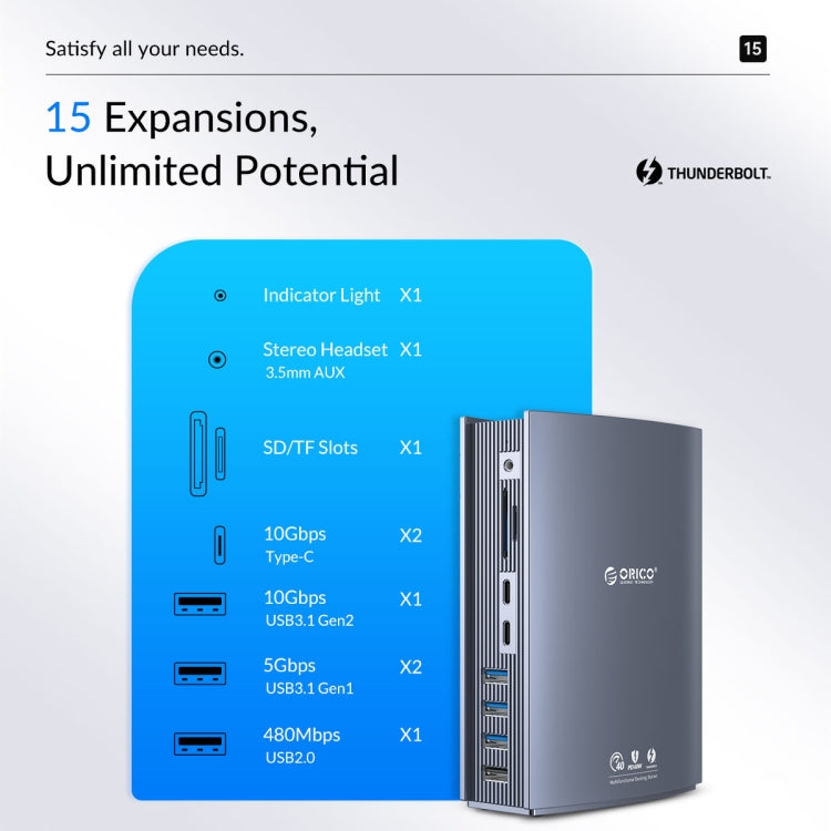 ORICO TB3-S3 Thunderbolt 3 Docking Station, TB3-S3