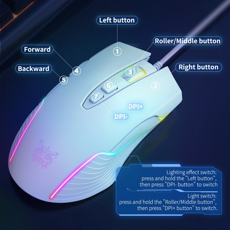ONIKUMA CW905 RGB Lighting Wired Mouse, CW905 Wired Mouse(White), CW905 Wired Mouse(Pink), CW905 Wired Mouse(Black), CW905 Wired Mouse(Peach), CW905 Wired Mouse(Red Orange Green), CW905 Wired Mouse(Purple)