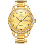 OLEVS 5565 Men Fashion Waterproof Stainless Steel Strap Diamond Quartz Watch