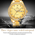 OLEVS 5565 Men Fashion Waterproof Stainless Steel Strap Diamond Quartz Watch