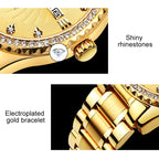 OLEVS 5565 Men Fashion Waterproof Stainless Steel Strap Diamond Quartz Watch