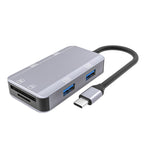 NK-3049 6 in 1 USB-C / Type-C to TF / SD Card Slot + 4 USB Female Adapter, NK-3049