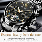 OLEVS 6607 Multi-function Men Big Flywheel Automatic Waterproof Mechanical Watch