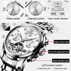 OLEVS 6607 Multi-function Men Big Flywheel Automatic Waterproof Mechanical Watch
