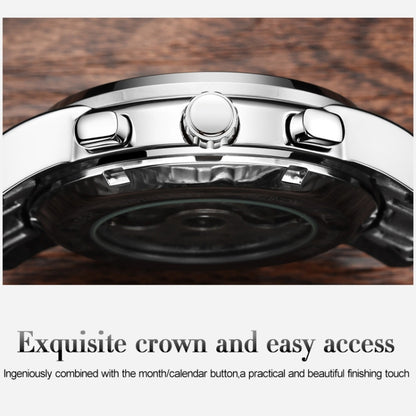 OLEVS 6607 Multi-function Men Big Flywheel Automatic Waterproof Mechanical Watch